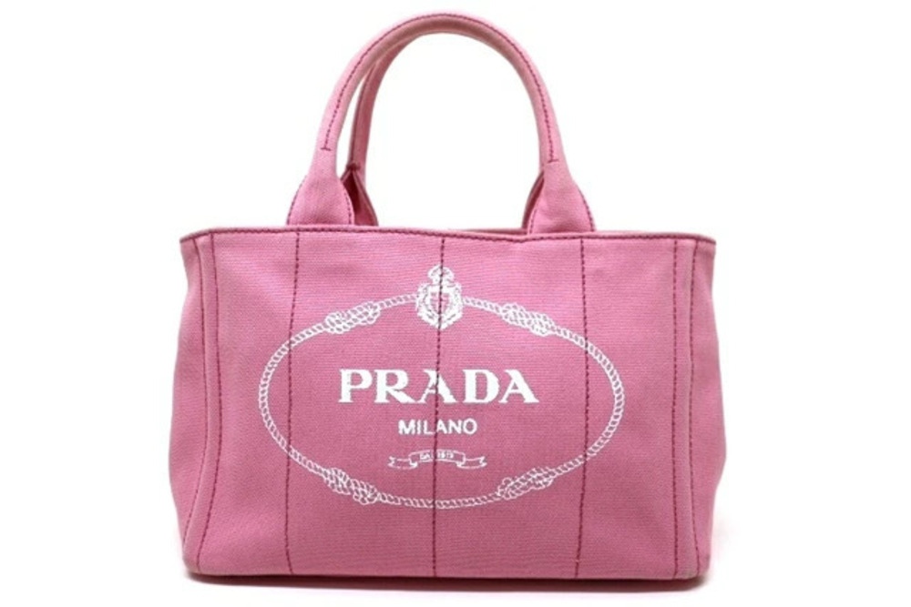 Prada Canapa Handbag Canvas Pink
